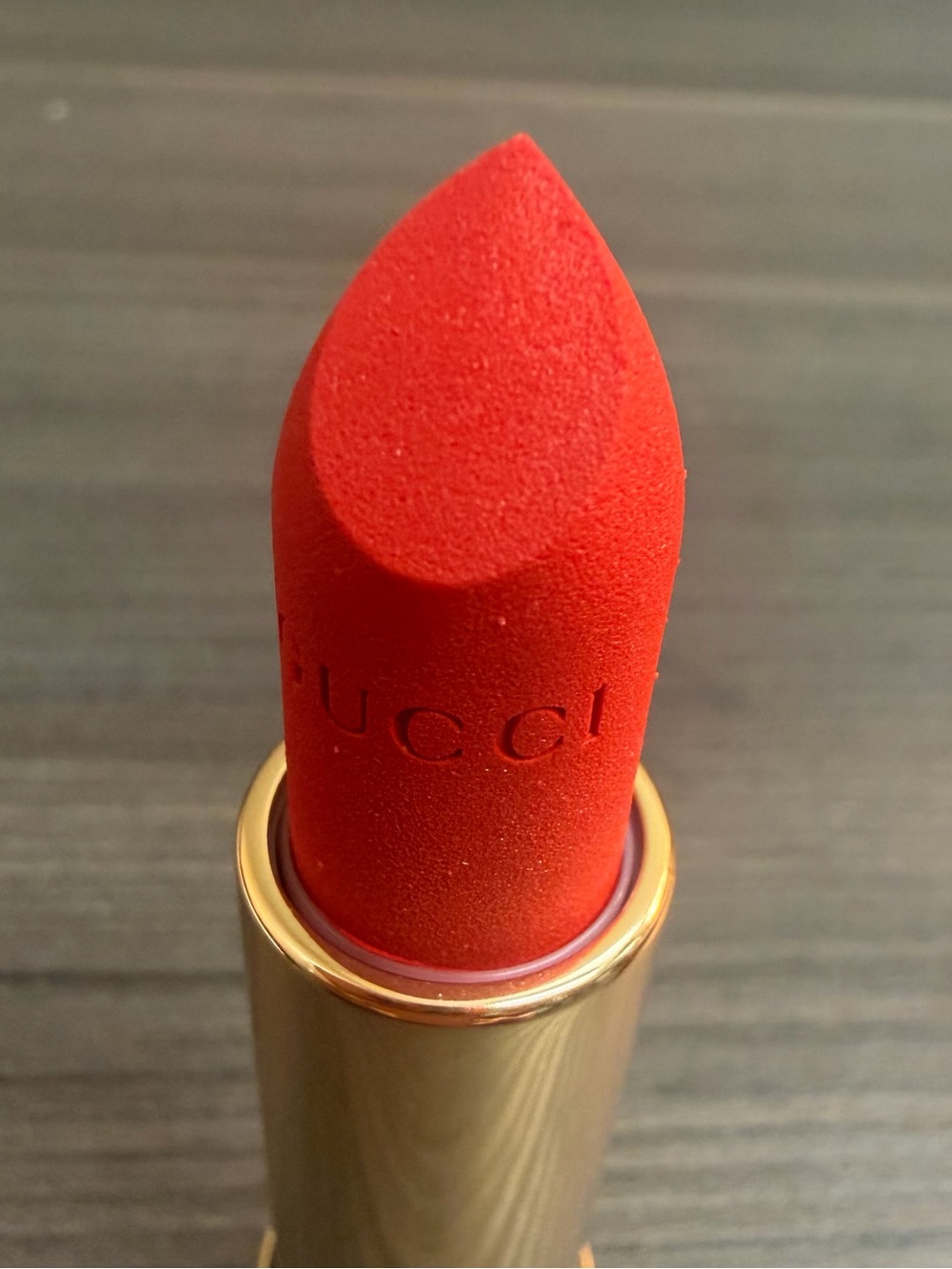 Gucci Vibrant Red Lipstick in Luxe Gold Tube